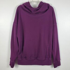 ZYIA Active Oh So Soft Cowl Funnel Neck Hoodie Sweatshirt Plum Women’s Size XXL